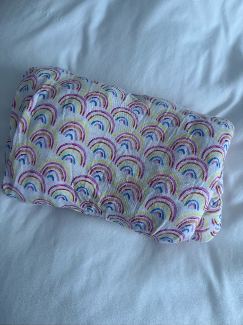 Little sleepies pastel rainbow crib sheet
